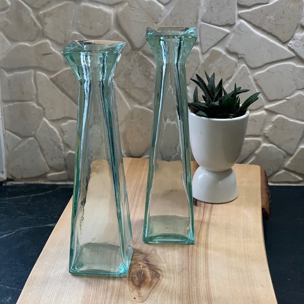 VIDRIOS RECICLADIS SAN MIGUEL | Set of 2 | Recycled Green Glass Vases